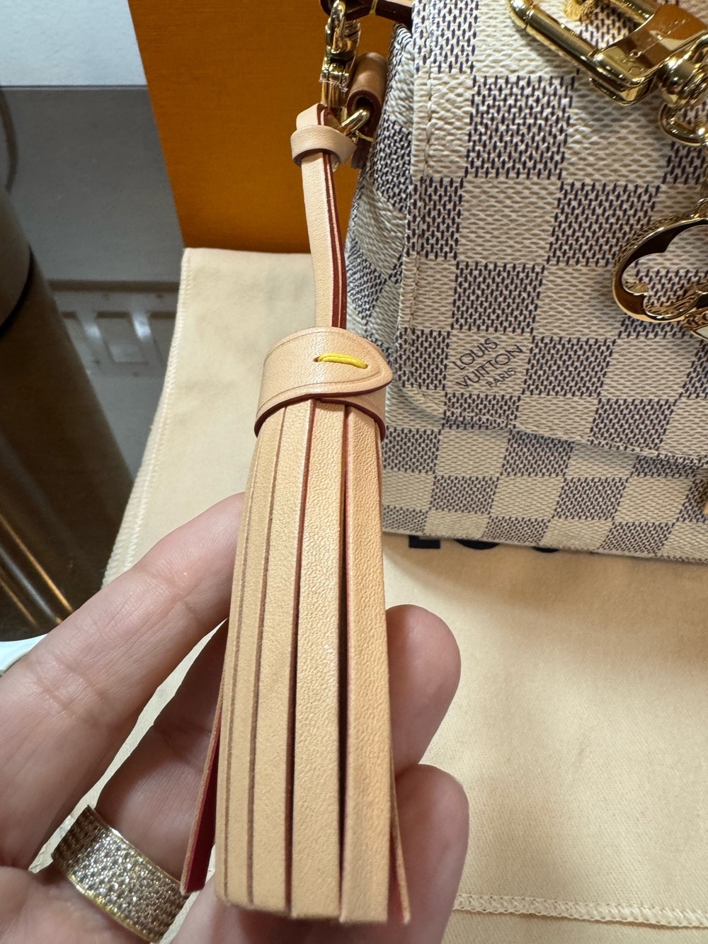 Louis Vuitton Damier Azur Canvas Top Handle Satchel with Gold Hardware - Picture 3 of 12